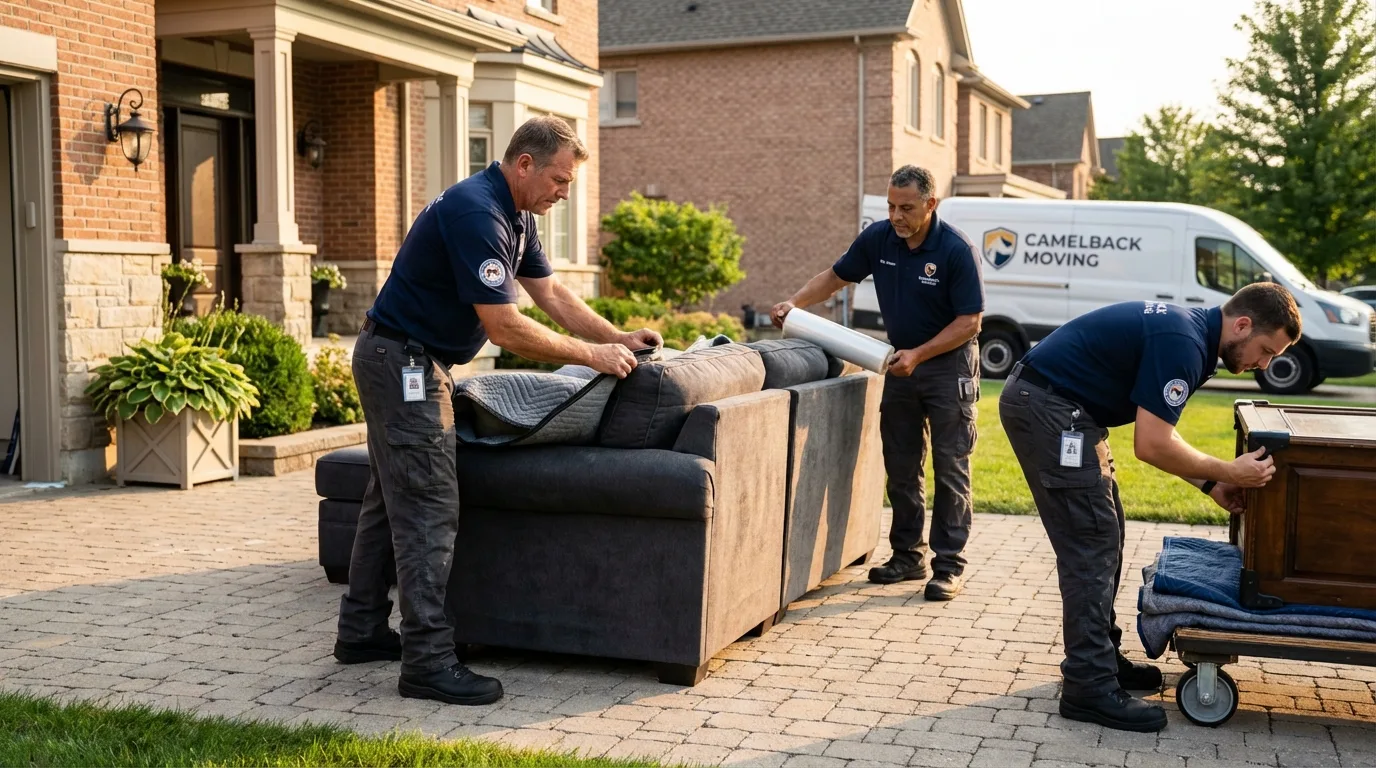 Large estate moving crew wrapping furniture in Horn Lake, MS