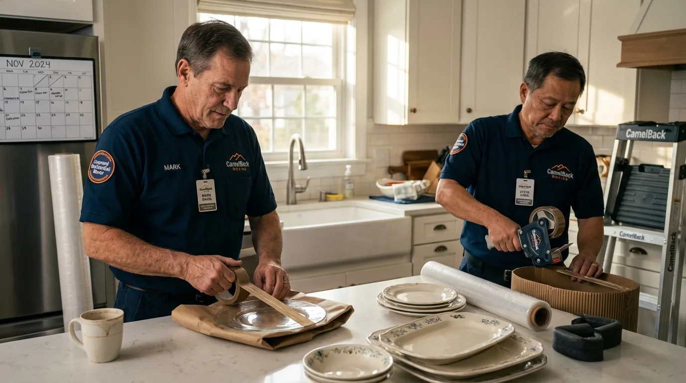 Professional crew packing kitchen dishware in Horn Lake, MS
